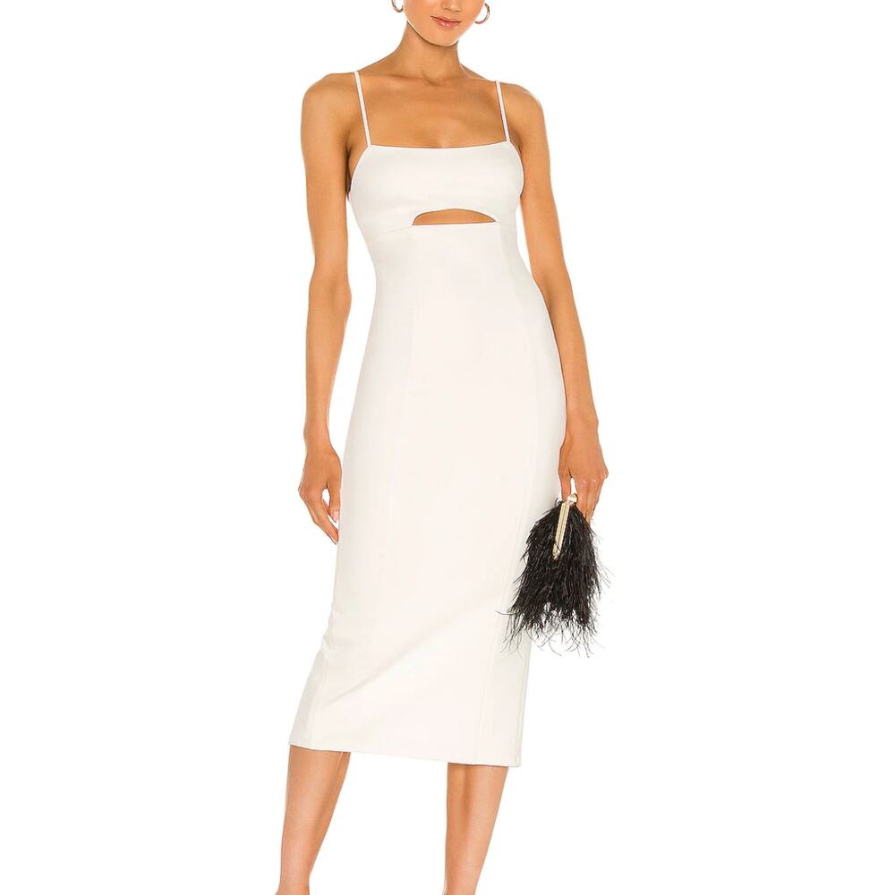 h:ours White Midi Dress